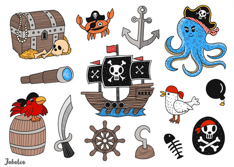 Waterproof lunch box sticker - Pirates