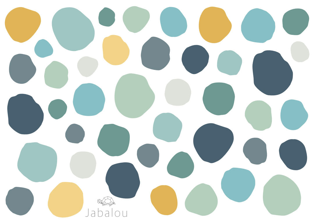 Waterproof lunch box sticker - Dots Blues