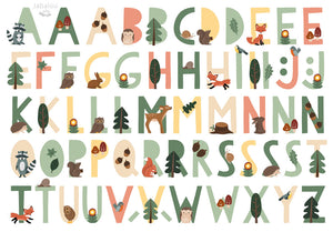 Waterproof lunch box sticker - ABC Capitals Forest