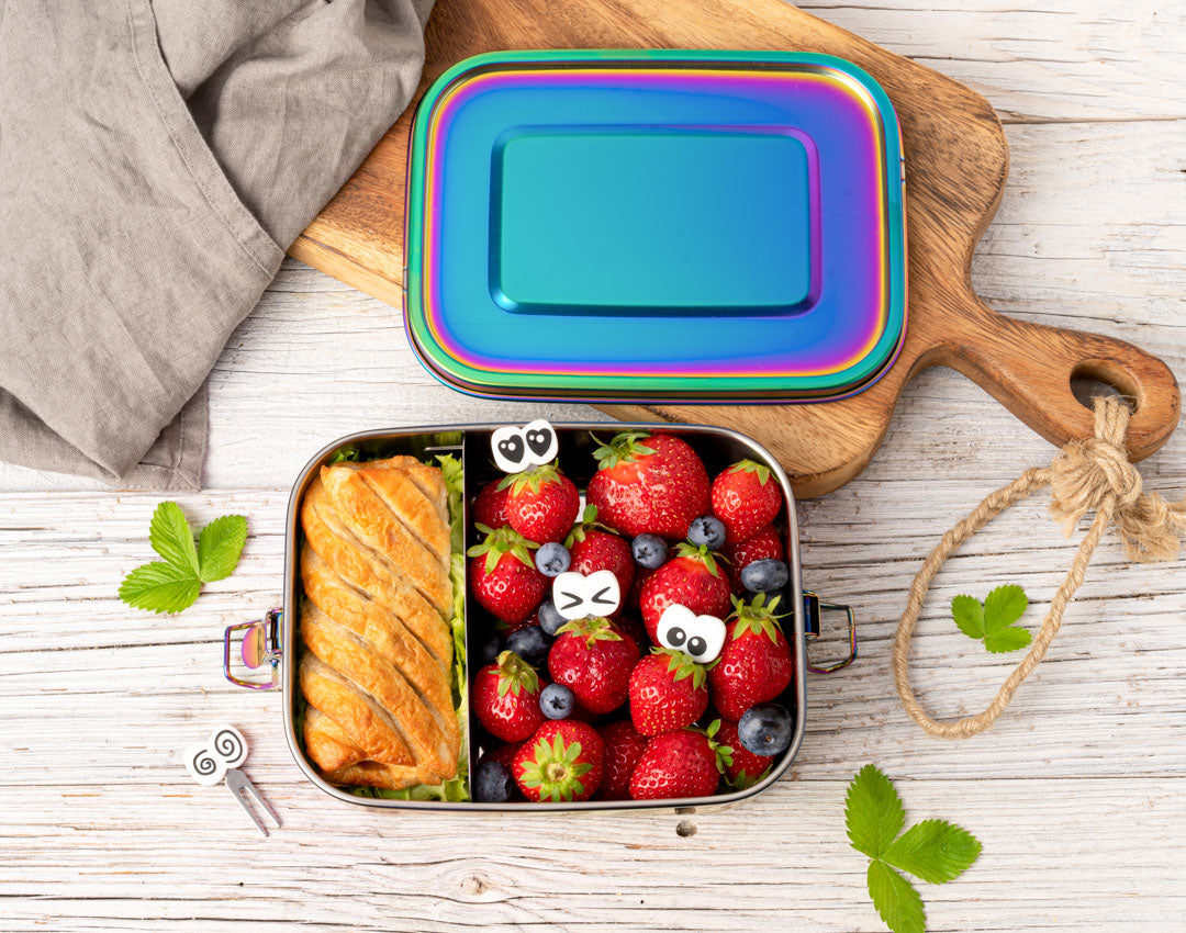 LEKKABOX Safe Rainbow 1 Compartment, 1000ml Stainless Steel Lunchbox