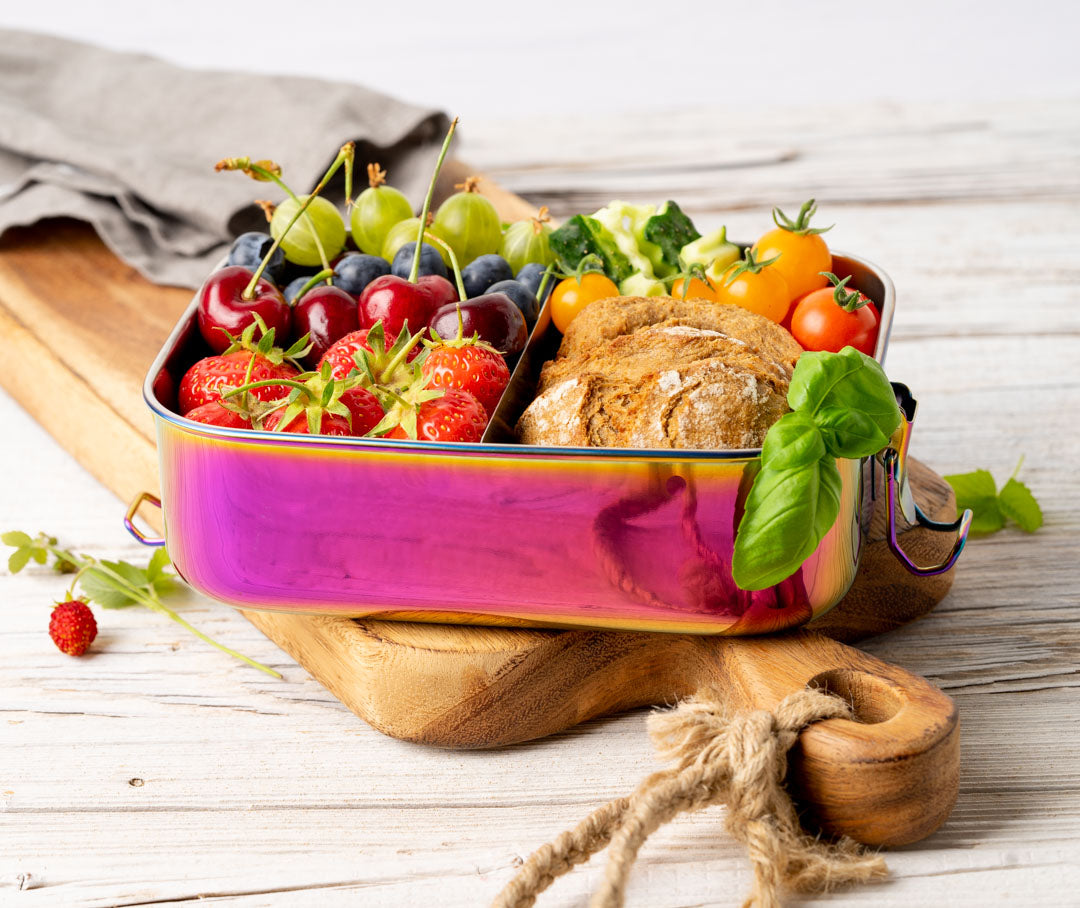 LEKKABOX Safe Rainbow 1 Compartment, 1000ml Stainless Steel Lunchbox
