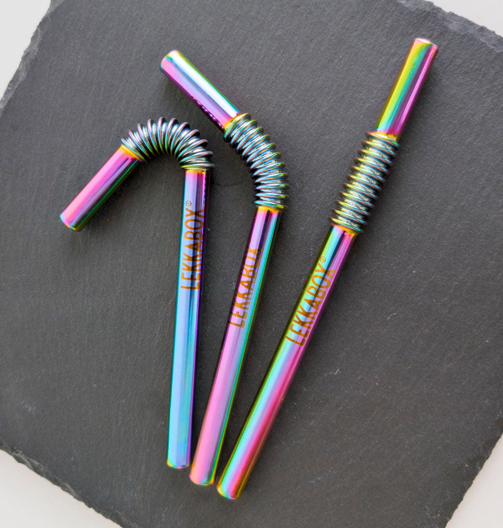 LEKKABOX Flexible Stainless Steel Straws 16cm