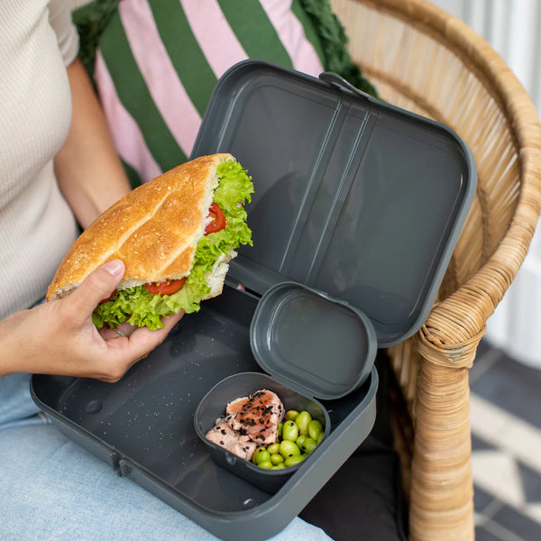 Large Lunch box with divider PASCAL L - Ash Grey