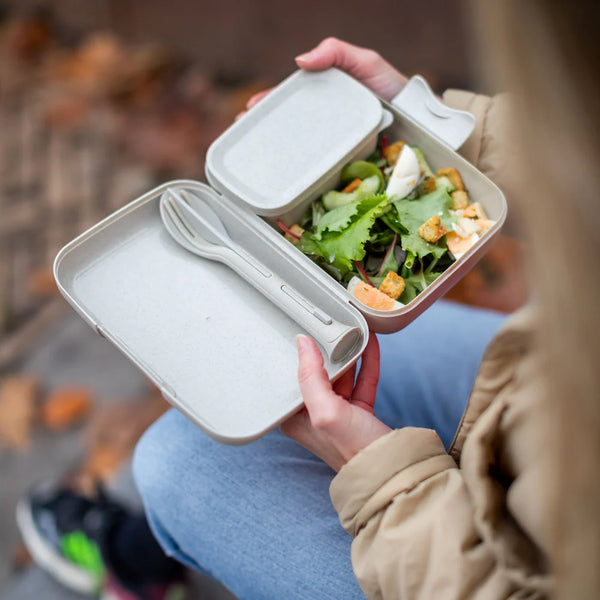 Lunch box + cutlery set CANDY READY - Desert Sand