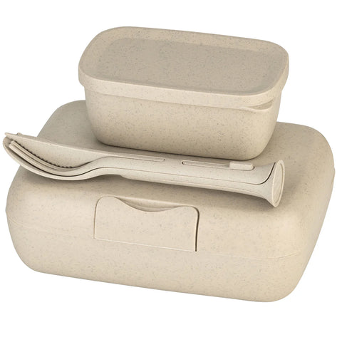 Lunch box + cutlery set CANDY READY - Desert Sand