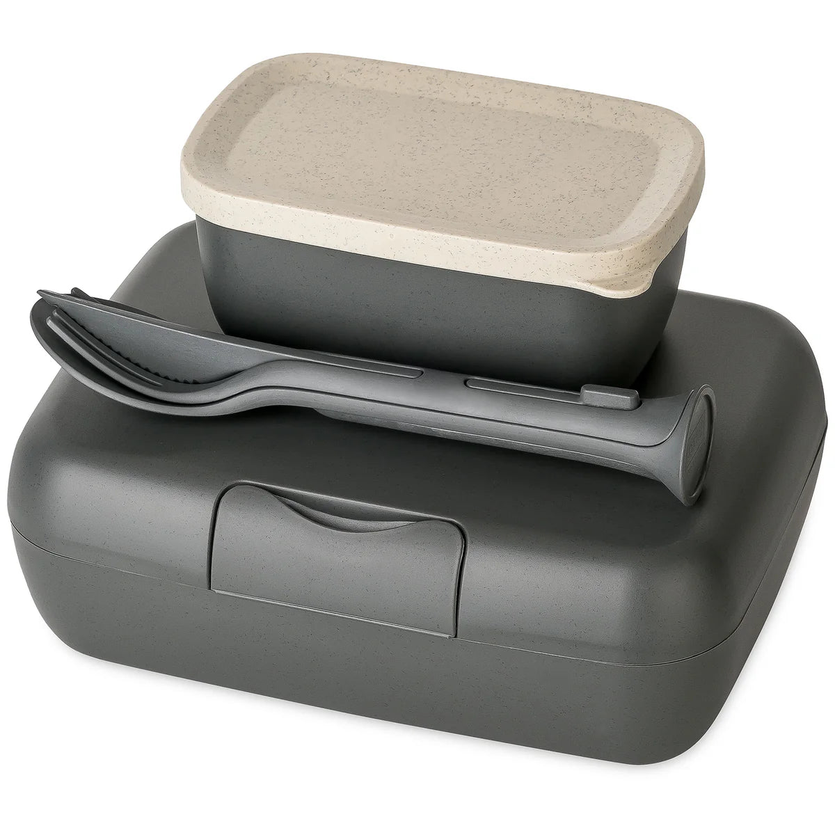 Lunch box + cutlery set CANDY READY - Ash Grey