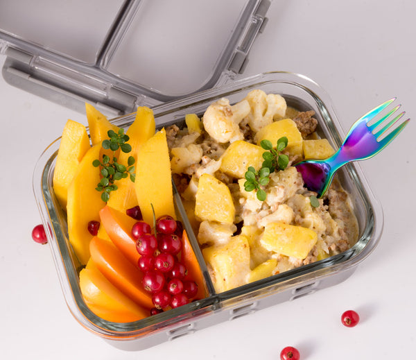 LEKKABOX Prep - Glass lunch box with silicone cover