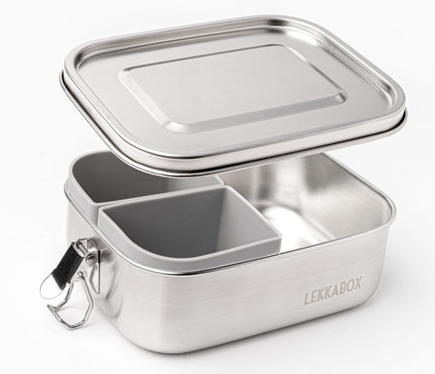 LEKKABOX Safe 1 Compartment, 800ml. Stainless Steel Lunchbox.