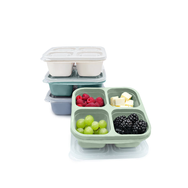 Melii 4-Compartment Meal Prep Containers - Fern/Ivory/Slate Blue