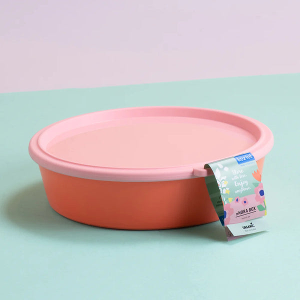 Divided Bowl with lid NORA BOX 1.1l Pink/Coral