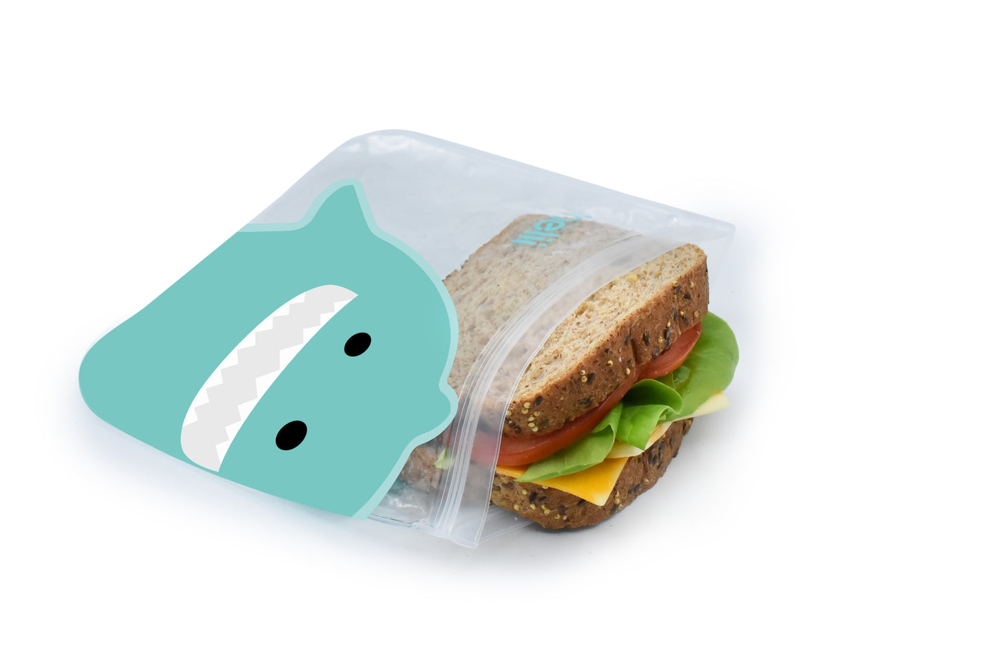Melii EVA Reusable Snack Bags - Bulldog/Shark