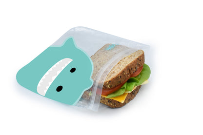 Melii EVA Reusable Snack Bags - Bulldog/Shark