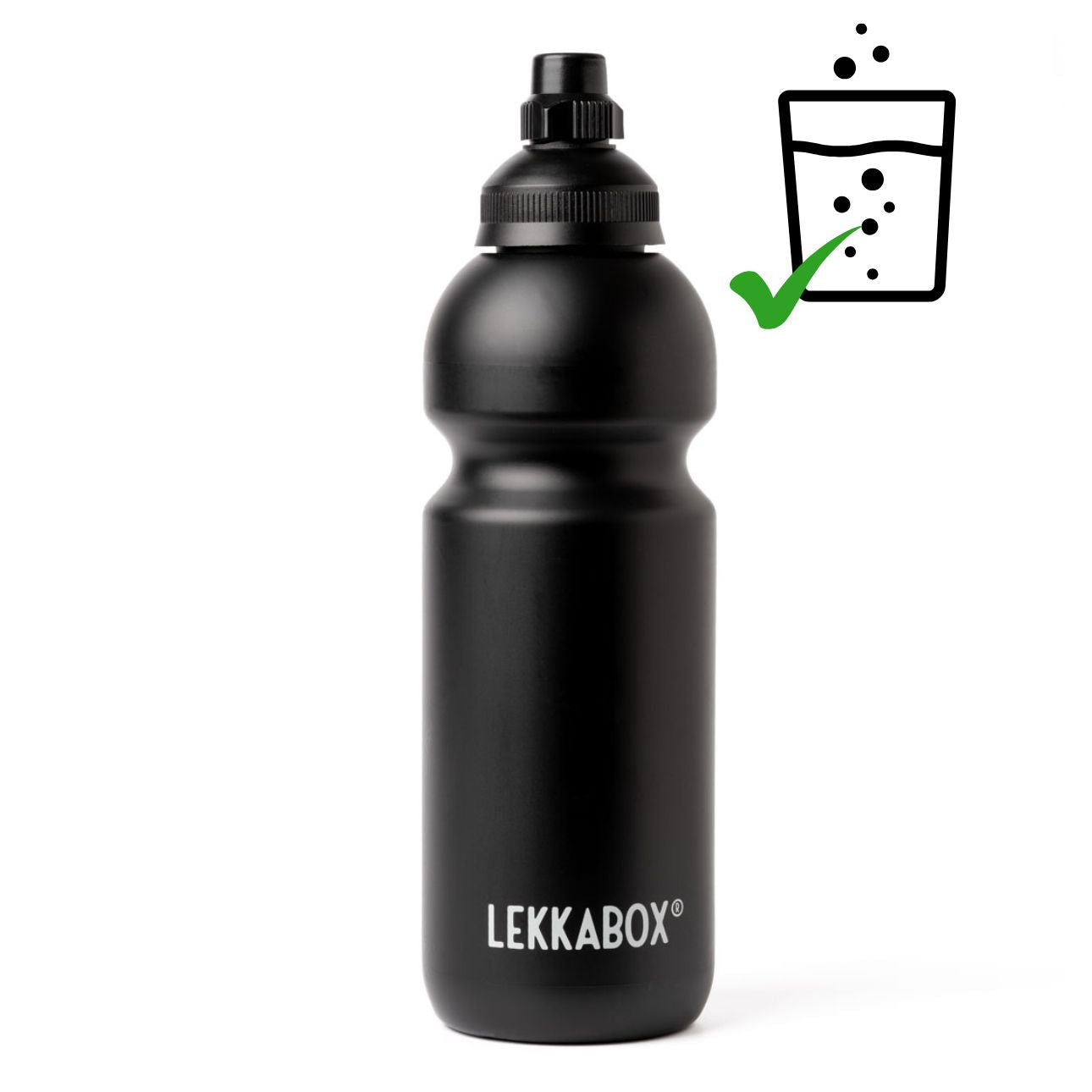 LEKKABOX Bubble - Carbonated Drink bottle 600ml Black