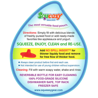 Squeasy Snacker Mini 100ml - reusable pouch blue