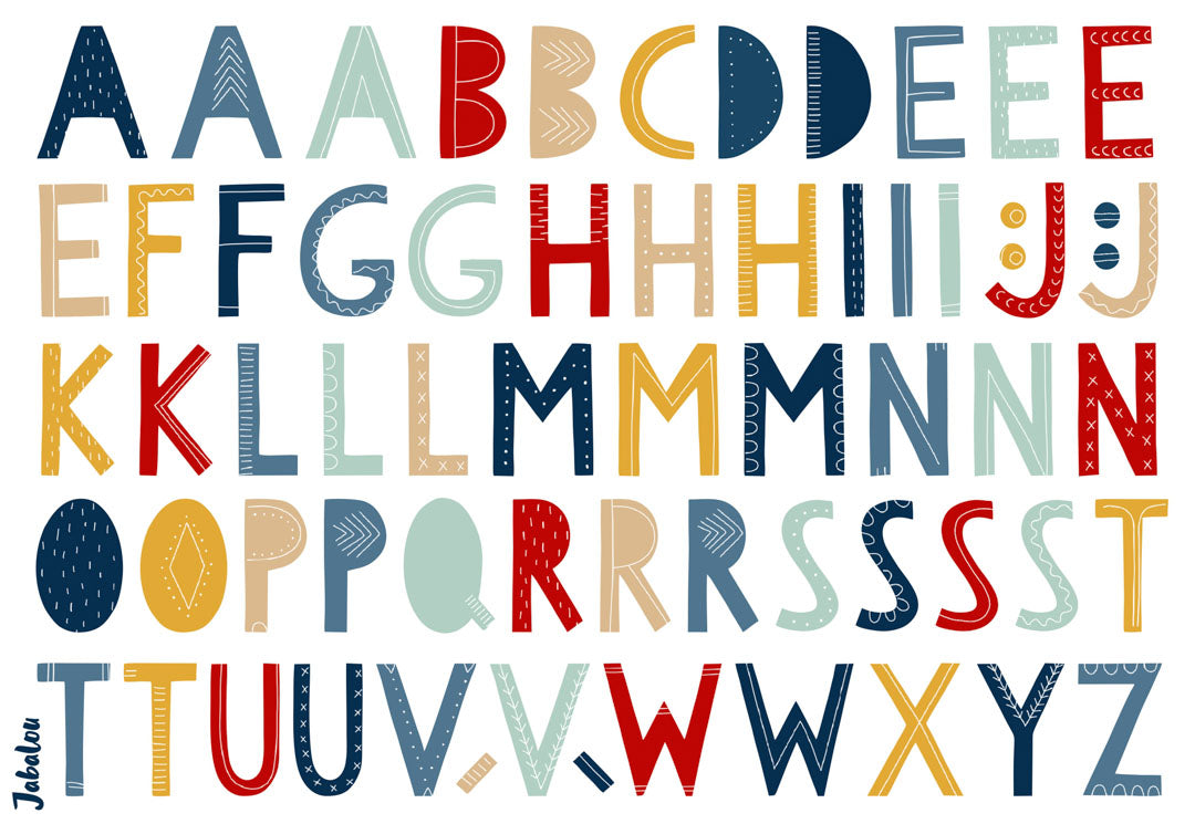 Waterproof lunch box sticker - ABC Capitals Narrow