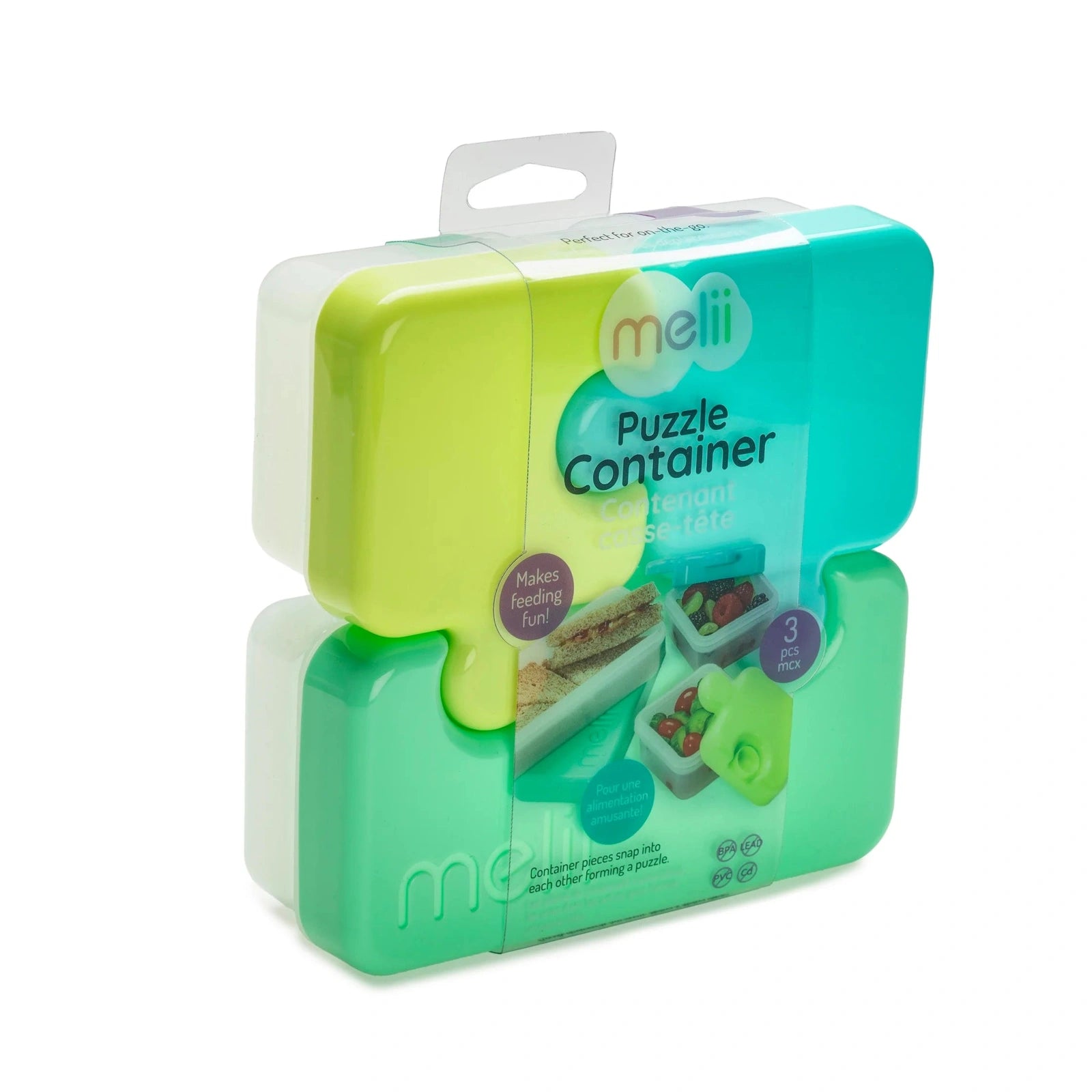 Melii Puzzle Container - Lime/Blue/Green