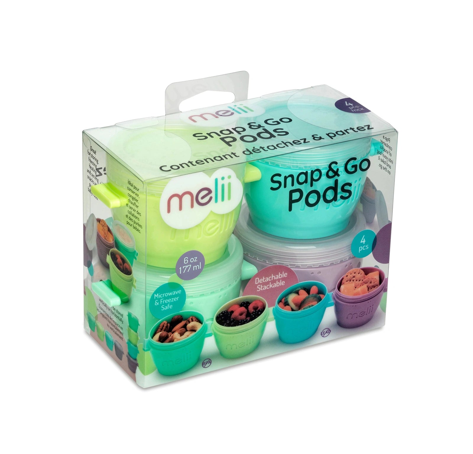 Melii Snap & Go Pods 6oz, set of 4