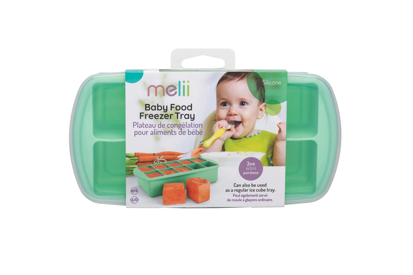 Melii Silicone Baby Food Freezer Tray with Lid