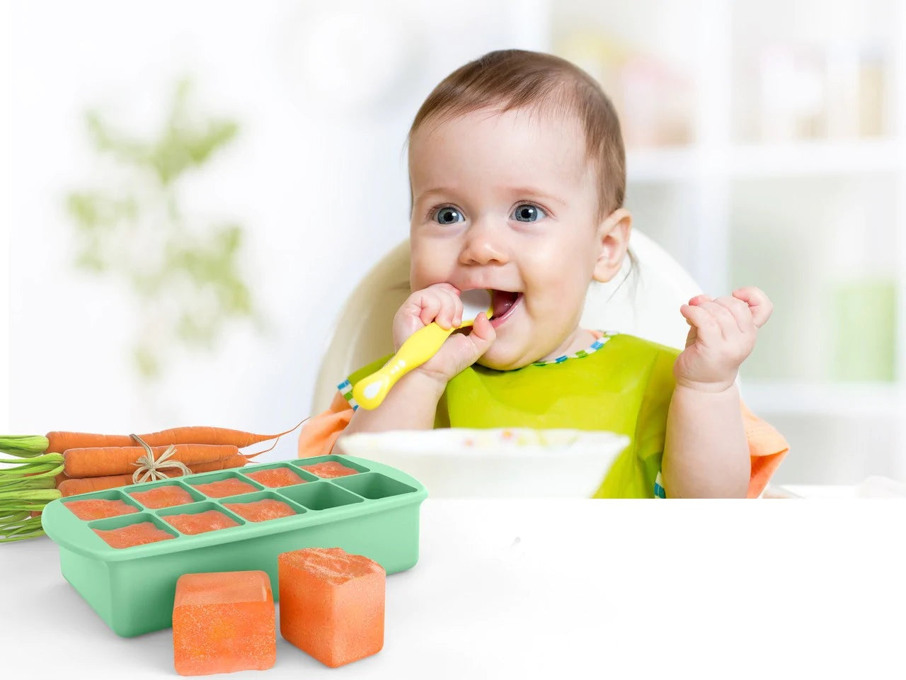 Melii Silicone Baby Food Freezer Tray with Lid