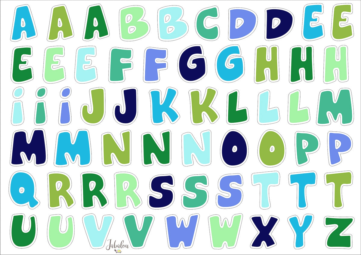 Waterproof lunch box sticker - ABC Blue