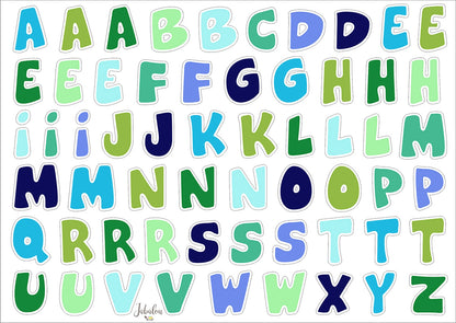 Waterproof lunch box sticker - ABC Blue
