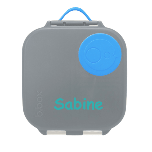 b.box Mini Lunchbox blue slate with name