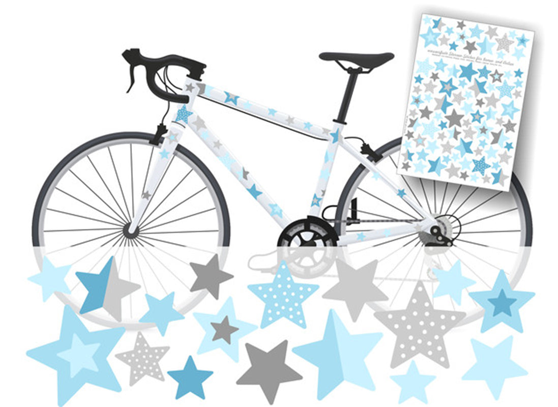 Waterproof lunch box sticker - Stars blue-gray