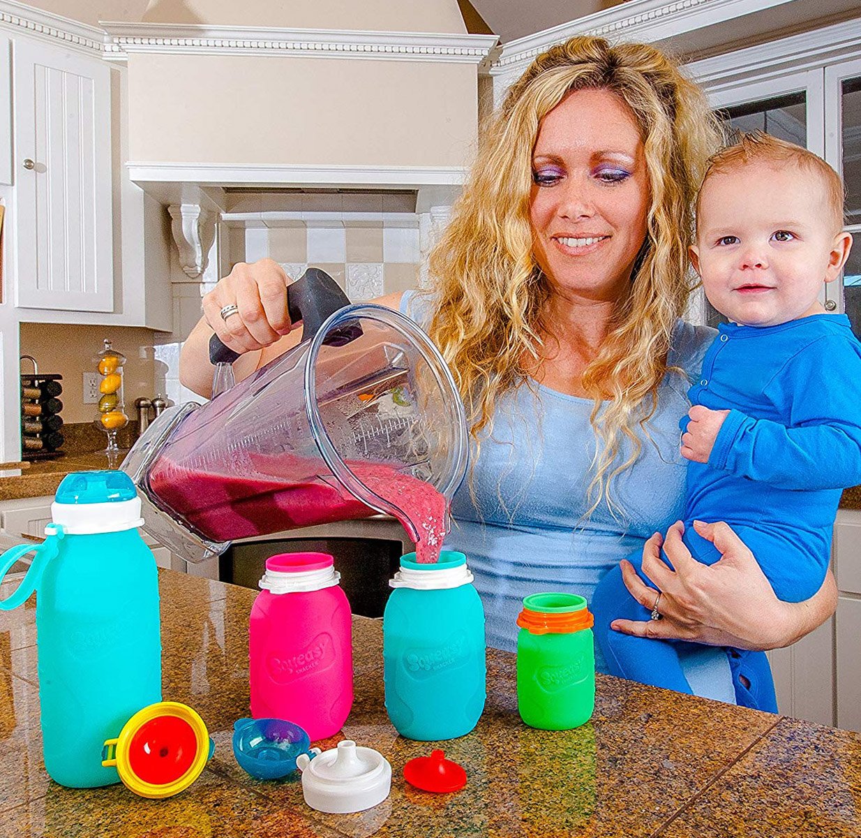 Squeasy Gear Sport, 440ml - Foldable drinking bottle, Aqua