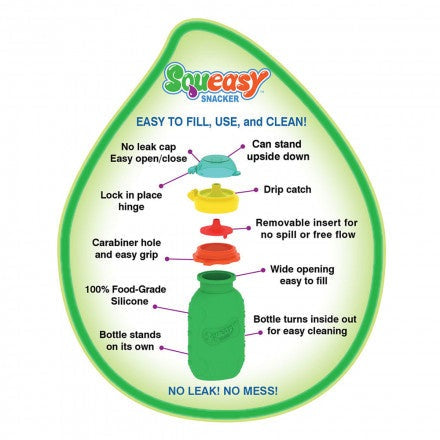 Squeasy Snacker, 180ml - reusable pouch green