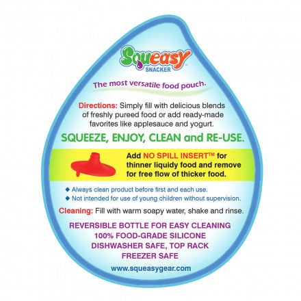 Squeasy Snacker, 180ml - reusable pouch green