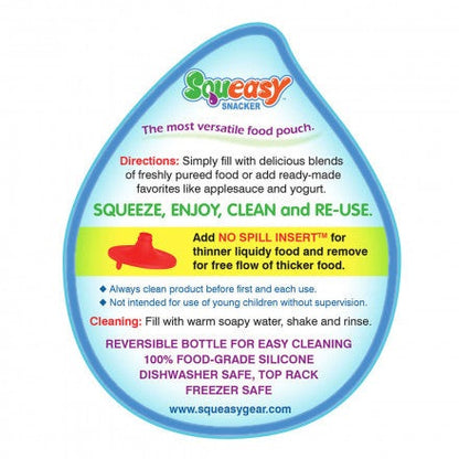 Squeasy Snacker, 180ml - reusable pouch green